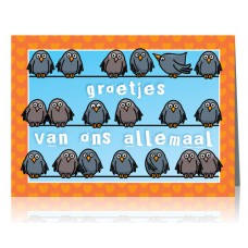 Dubbele kaart: Groetjes van ons allemaal