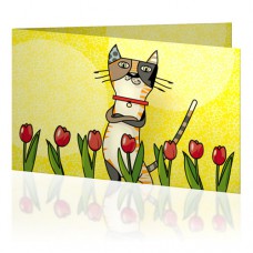 Jij is Liefje: Kat met tulpen