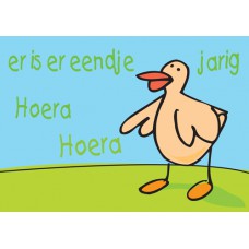 Postkaart: Er eendje jarig