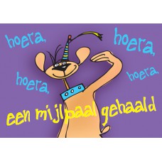 Postkaart: Mijlpaal gehaald