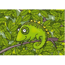 Postkaart: Kameleon
