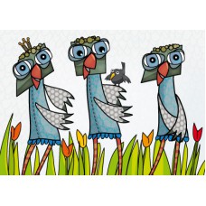 Postkaart: Vier vogels