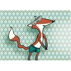 Postkaart: Vosje met bril