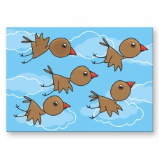Postkaart: Vogels in de wolken