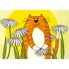 Postkaart: rode kater