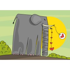 Postkaart: Harten olifant