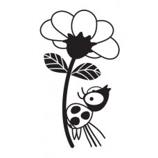 Stempel: Bloem en lieveheersbeestje