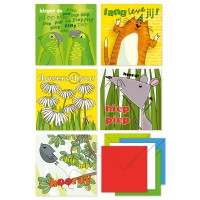 Vierkante kaarten voordeelset: Verjaardag 2