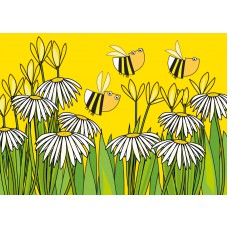Postkaart: Bloemen en bijen